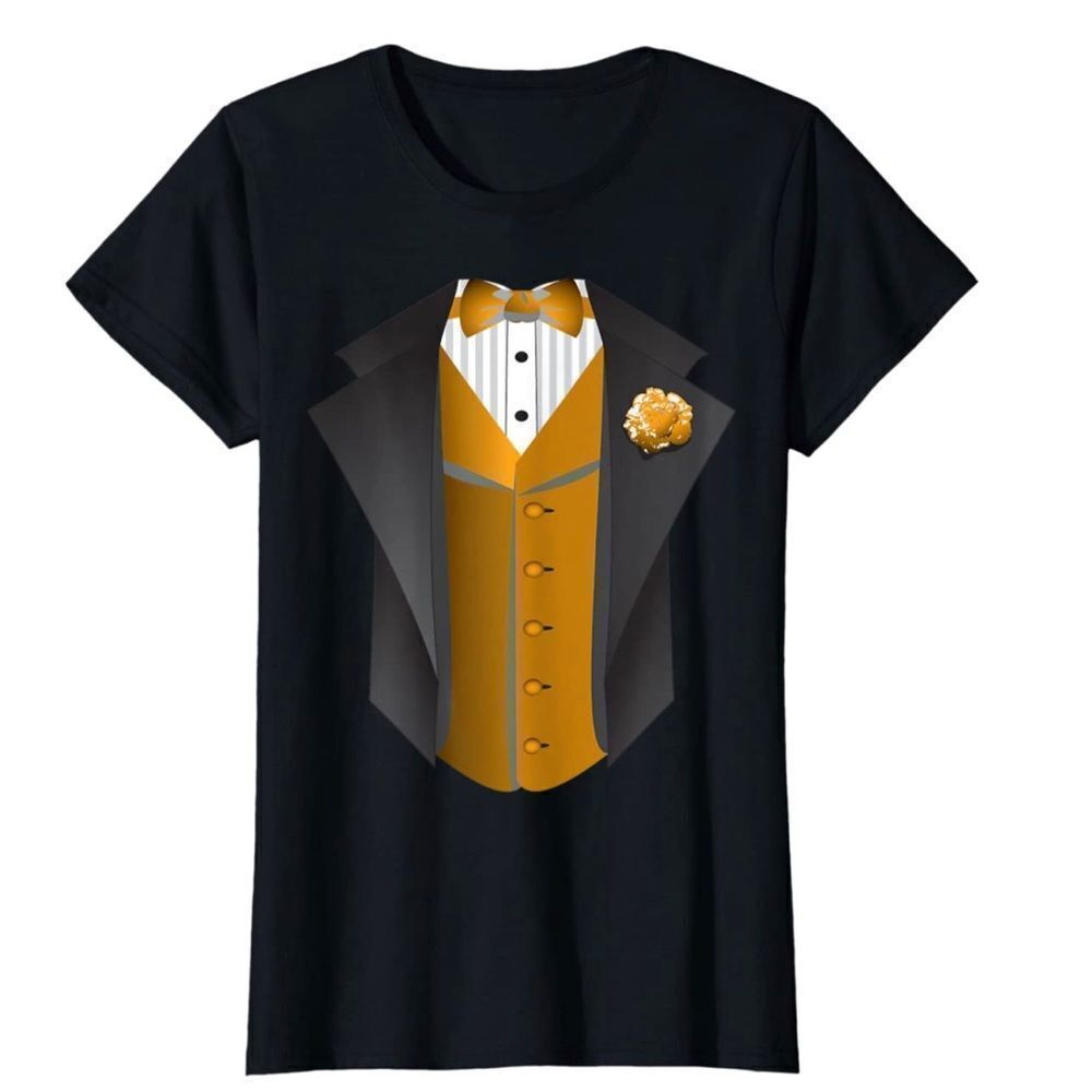 NWT Tuxedo Tee Shirt - Orange Vest